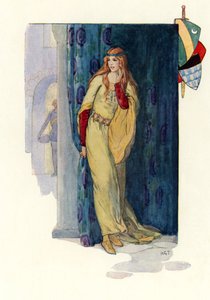 The Dumb Maiden Rose Hiding Herself Behind a Curtain