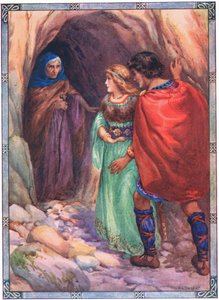They came to a cave by the sea (from Diarmud and Grania) by Harry George Theaker