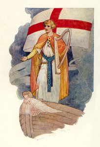 Under a cross a man stood gazing by Harry George Theaker