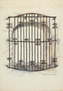 Iron Grille at Window by Harry Mann Waddell