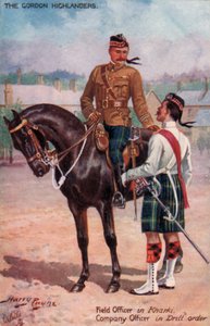 The Gordon Highlanders, Field Officer in Kharki, Company Officer in Drill order by Harry Payne
