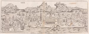 1930 Reprint of the View of Venice from the Nuremberg Chronicle (Cropped)