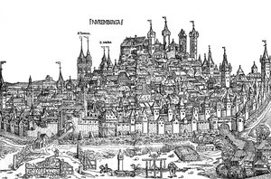 Nurnburg View in the 15th Century by Hartmann Schedel
