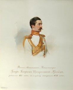 Portrait of Count Heinrich Cyprianovich von Kreutz from the Album of the Imperial Horse Guards, 1846-1849