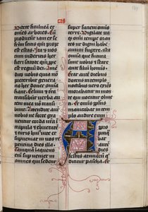 Gospel Book with Evangelist Portraits: Decorated Initial by Hausbuch Master