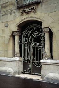 Art Nouveau Architecture: View of the Entrance Door of the Castel Beranger in Paris by Hector Guimard