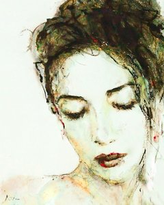 Lady with Downcast Look by Hein Kocken