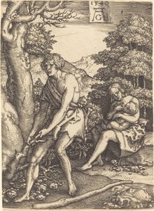 Adam and Eve at Work by Heinrich Aldegrever