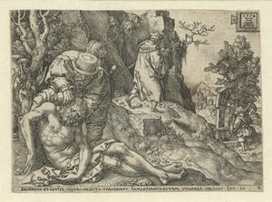 Good Samaritan Treating the Wounds (Parable of the Good Samaritan) by Heinrich Aldegrever