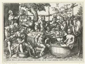 Feast of the Rich Man (Parable of Lazarus and the Rich Man) by Heinrich Aldegrever