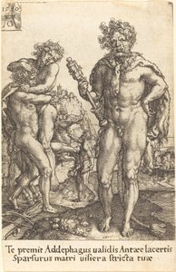 Hercules and Antaeus by Heinrich Aldegrever