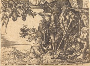 The Rich Man Being Carried Away by the Devil by Heinrich Aldegrever
