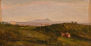 View of Monte Circeo, c. 1853 by Heinrich Burkel