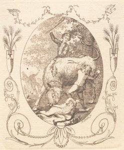 A Bull Charging at a Lying Boy, Helped by Two Companions by Heinrich Grosch