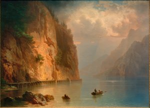 Mountain Lake with Steep Rock Wall