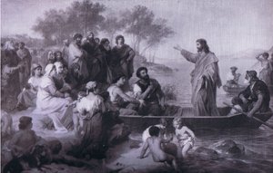 Christ Preaching on the Sea of Galilee, Bibbys Annual by Heinrich Karl Hofmann