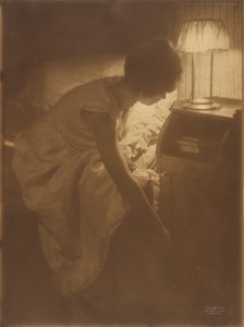 Miss Mary Warner at Her Night Table by Heinrich Kuhn