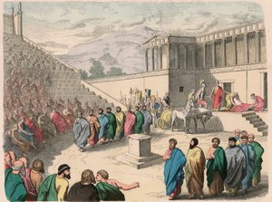 Ancient Greece: Theatre - Production of the Tragedy Agamemnon by Heinrich Leutemann