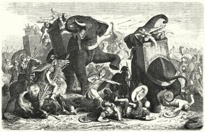 Battle of Gaza, 312 BC (engraving) by Heinrich Leutemann