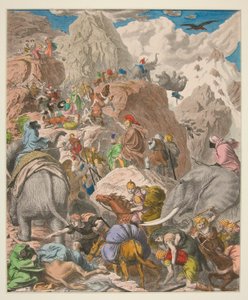Pictures of the Antiquity - XIII - The Carthaginians: Hannibal Crossing the Alps by Heinrich Leutemann