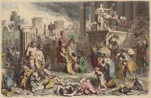 Roman soldiers looting a conquered city by Heinrich Leutemann