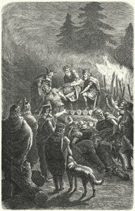 Suebi funeral in ancient Germany