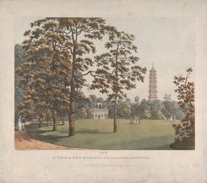 A View in Kew Gardens of the Alhambra and the Pagoda by Heinrich Schutz