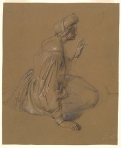 Study of a Seated Woman: St. Elizabeth by Heinrich Schwemminger