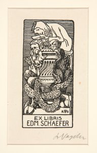 Bookplate: Edm. Schaefer by Heinrich Vogeler