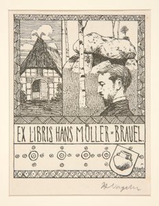 Bookplate: Ex Libris Hans Mueller-Blauel