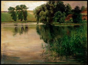 At a Pond by Heinrich Wilhelm Trübner