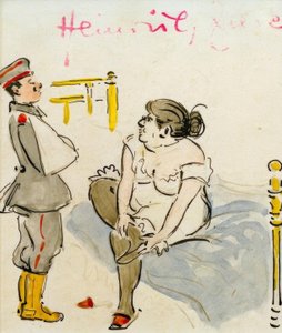 Wounded Soldier and Prostitute by Heinrich Zille