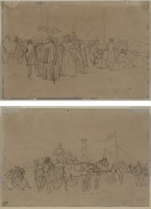 Passengers for Rhine Steamer (recto) Passengers for Rhine Steamer (verso) by Heinrich von Mayr