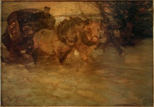 Stagecoach in the Snow