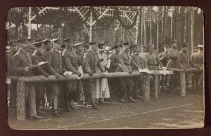 First World War: Ukraine in the years 1914-1916 during the invasion of the German army. Group of soldiers by Heldenfriedhof Dsessentniki (attr. to)