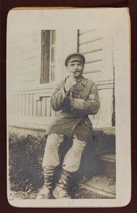 First World War: the Ukraine in the years 1914-1916 during the invasion of the German army. Portrait of a man by Heldenfriedhof Dsessentniki (attr. to)