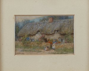 Grey Thatched Cottage by Helen Allingham