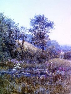 Picking Flowers by the Pond by Helen Allingham