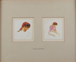 Study of a girl in a red headscarf