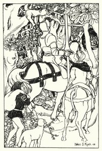 Red Cross and the Lady Una in the Forest