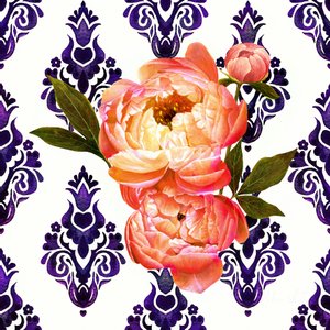Peony on Delft by Helen White