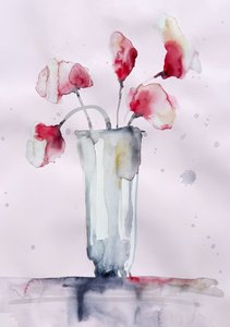 Delicate Pink Watercolor Blooms