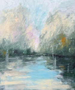 Misty River Reflection