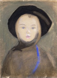 Girl with Blue Ribbon
