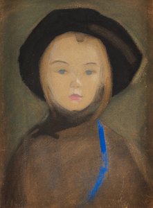 Girl with Blue Ribbon