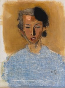 Portrait of a Girl in Blue and Brown (Inez) by Helene Schjerfbeck