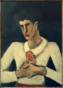 Young Man with Colorful Scarf