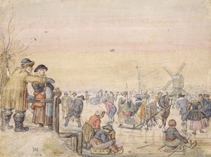 Enjoying the Ice, 1630 by Hendrick Avercamp