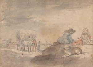 Landscape with Hay Wagon by Hendrick Avercamp