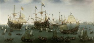 The Return to Amsterdam of the Second Expedition to the East Indies, 19 July 1599 by Hendrick Cornelisz. Vroom